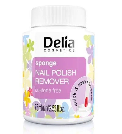 Delia Sponge Nail Polish Remover Acetone Free (Bezacetonowy zmywacz do paznokci z gąbką)