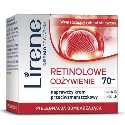 Lirene Dermoprogram Retinolowe Odżywienie 70+, Naprawczy krem przeciwzmarszczkowy