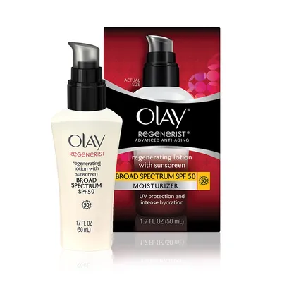 Olay Regenerist, UV Defense Regenerating Lotion SPF 50 (Lekki krem - serum nawilżające na dzień)