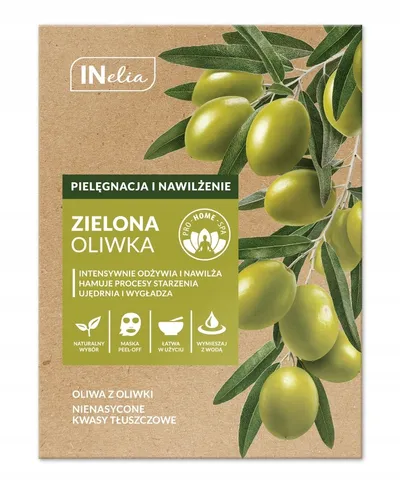 INelia Maseczka do twarzy `Pielęgnacja i nawilżenie - zielona oliwka`