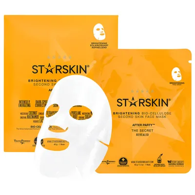 StarSkin After Party, Brightening Bio-Cellulose, Second Skin Face Mask (Rozświetlająca maseczka do twarzy z biocelulozy)