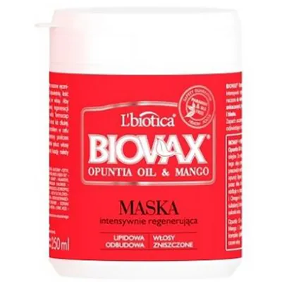 L'biotica Biovax Opuntia Oil & Mango, Maska intensywnie regenerująca
