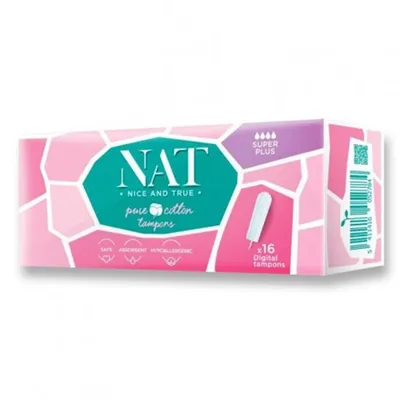NAT (Nice and True) Pure Cotton Tampons Super Plus (Tampony higieniczne)