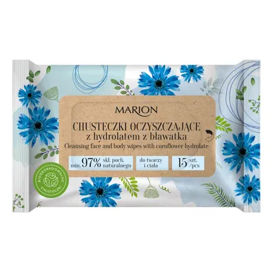 Marion Biodegradowalne chusteczki oczyszczające z hydrolatem z bławatka