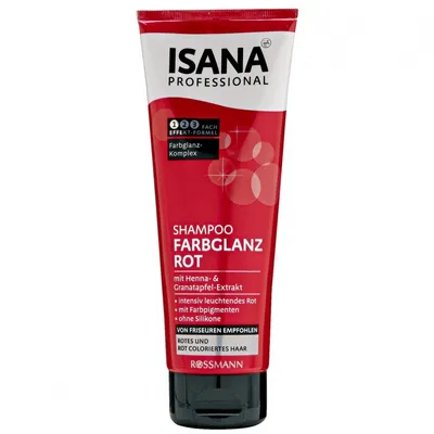 Isana Professional, Frabglanz Rot, Shampoo (Szampon do włosów czerwonych i farbowanych na czerwień)
