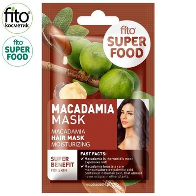 Fitokosmetik Fito Superfood, Maska do włosów  nawilżajaca `Macadamia`