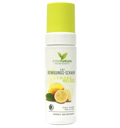 Cosnature Lemon & Melisse, 3 in 1 Reinigungs-schaum (Naturalna pianka oczyszczająca 3 w 1 z cytryna i melisą)