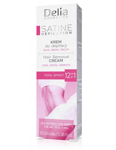 Delia Satine Depilation, Total Effect 12 in 1 Hair Removal Cream (Krem do depilacji 12 w 1)