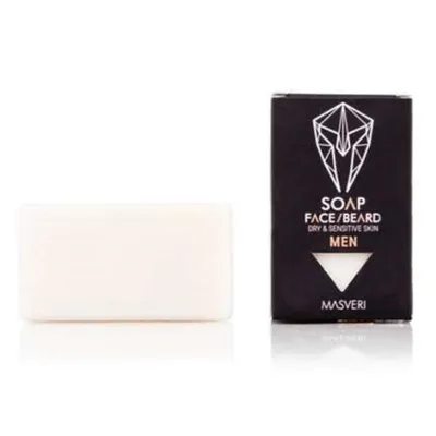 Masveri Men, Soap Face/ Beard Dry & Sensitive Skin (Mydło do twarzy i brody do skóry suchej i wrażliwej)