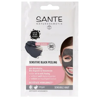 Sante Naturkosmetik Sensitive, Black Peeling Maske (Maseczka peelingująca z węglem)