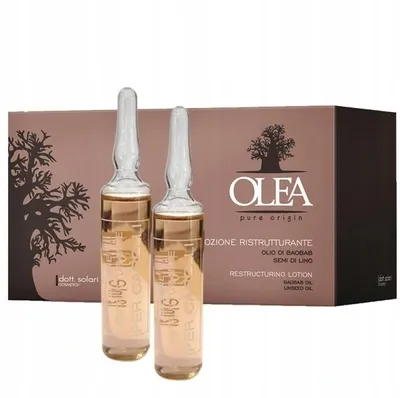 Dott. Solari Cosmetics Olea, Pure Original, Restructuring Lotion (Lotion restrukturyzujący w ampułkach z baobabem i olejem lnianym)