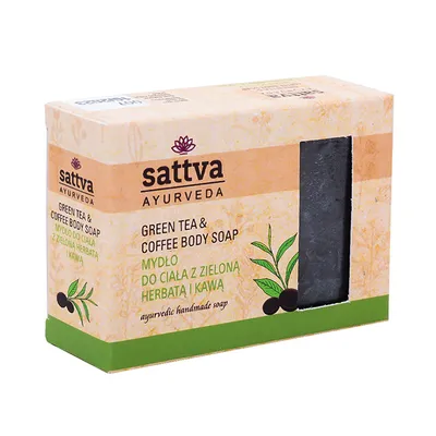 Sattva Ayurveda Green Tea & Coffee Body Soap (Mydło do twarzy i ciała 'Zielona herbata i kawa')