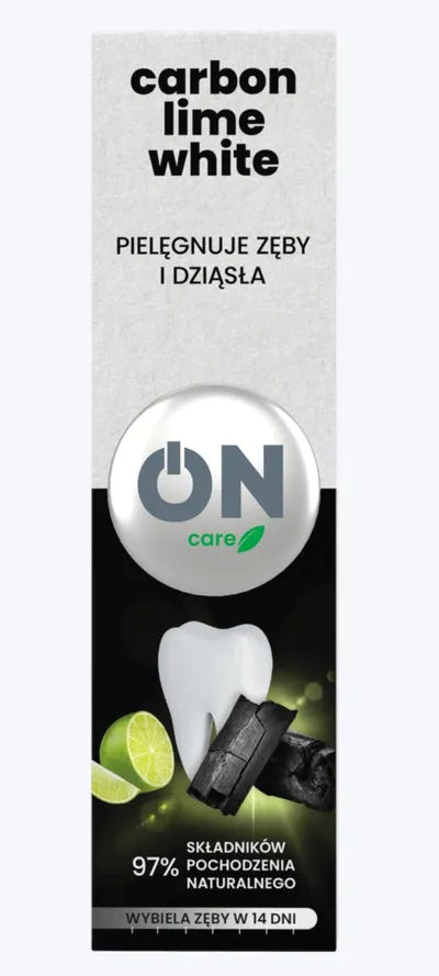 WhiteON ON Care,  Łagodnie wybielająca pasta do zębów `Carbon Lime White`