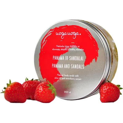 Uoga Uoga Panama & Sandals, Body Scrub (Peeling do ciała z cukrem i truskawką)