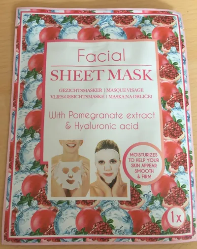 Action Facial Sheet Mask with Pomegranate Extract & Hyaluronic Acid (Maseczka do twarzy z ekstraktem z granatu i kwasem hialuronowym)