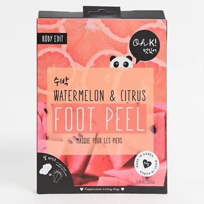 Oh K! Watermelon & Citrus Foot Peel (Maska złuszczająca do stóp z arbuzem i czerwoną pomarańczą)