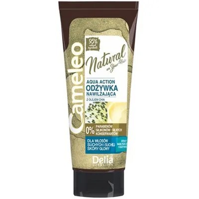 Delia Cameleo, Natural On Your Hair, Aqua Action, Odżywka nawilżająca z olejem chia