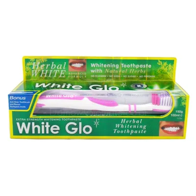 White Glo Herbal Whitening Toothpaste (Wybielająca pasta ziołowa bez fluoru)