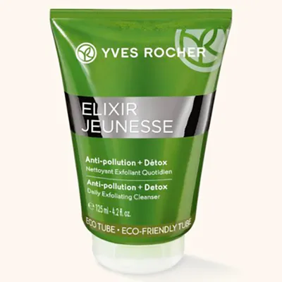 Yves Rocher Elixir Jeunesse, Anti-pollution + Detox Nettoyant Exfoliant Quotidien [Daily Exfoliating Cleanser] (Detoksykujący żel do mycia twarzy)