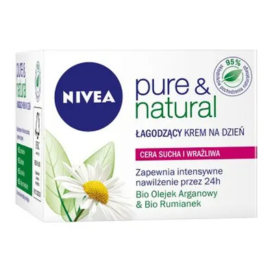 Nivea Pure & Natural, Łagodzący krem do twarzy na dzień (nowa wersja)