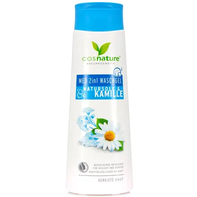 Cosnature Med, Natursole and Kamille, 2 in 1 Waschgel (Naturalny żel oczyszczający 2 w 1 do twarzy i ciała z solanką i rumiankiem)