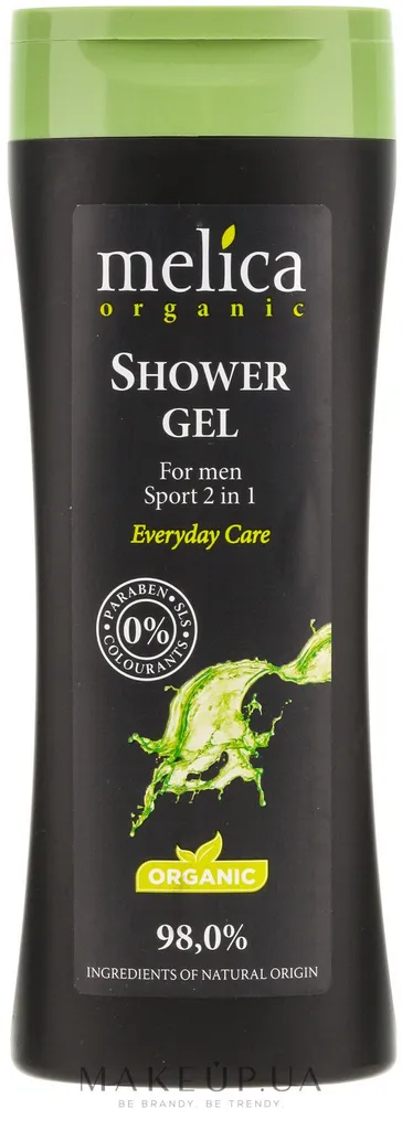 Melica Organic, Sport, Shower Gel for Men 2 in 1 (Żel pod prysznic i szampon 2 w 1 sportowy)