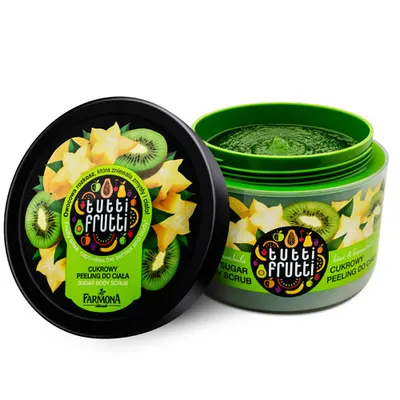 Tutti Frutti Cukrowy peeling do ciała `Kiwi i karambola`