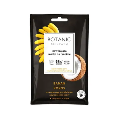 Botanic Skin Food Nawilżająca maska na tkaninie `Banan i kokos`
