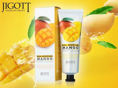 Jigott_v2 Real Moinsture Mango Hand Cream (Nawilżający krem do rąk z mango)