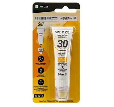 WEDZE Solar Cream + Lip Balm SPF 30 (Krem przeciwsłoneczny i ochronna pomadka 2w1 SPF 30)