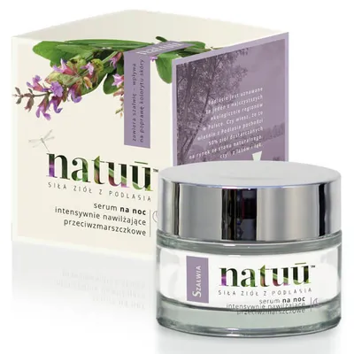 Natuu Serum na noc intensywnie nawilżające przeciwzmarszczkowe z ekstraktem z szałwii