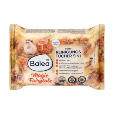 Balea Magic Fairytale, Softe Reinigungs Tücher 5in1 (Miękkie chusteczki oczyszczające)
