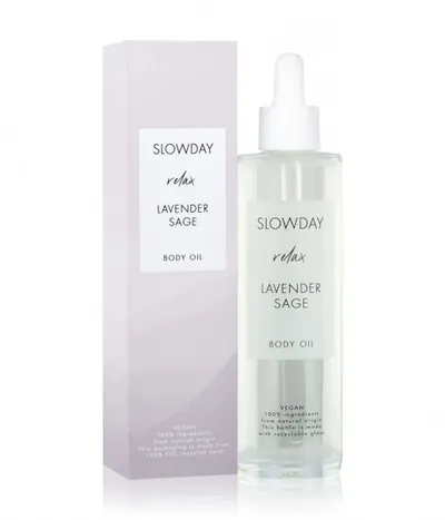 Slowday Relax, Lavender & Sage Body Oil (Relaksujący olejek do ciała z lawendą i szałwią)