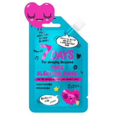 Vilenta 7 Days, Your Emotion Today Face Sleeping Mask (Nawilżająca maseczka z mlekiem osła)