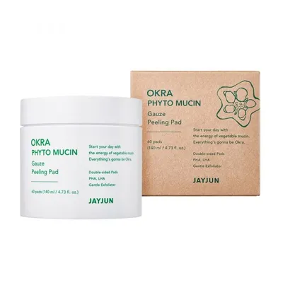 JayJun Cosmetic Okra Phyto Mucin Gauze Peeling Pad (Płatki złuszczające do twarzy)