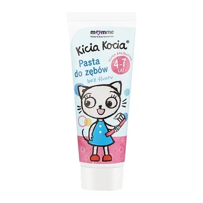 MomMe Kicia Kocia, Pasta do zębów bez fluoru 4-7 Lat