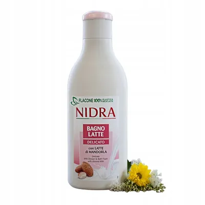 Nidra Delicate Milk Shower & Bath Foam with Almond Milk (Mleko migdałowe, Mleczko  pod prysznic i do kąpieli)