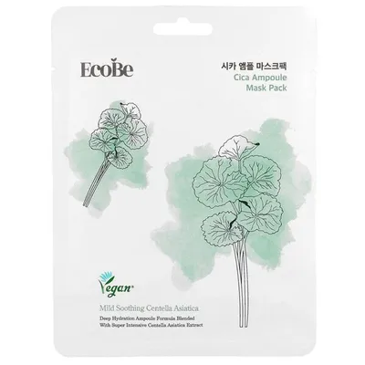 EcoBe Cica, Ampoule Mask pack (Maska w płachcie z ekstraktem z wąkrotki azjatyckiej)