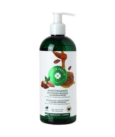 Green Feel's Cosmetics Zmiekczające mydło w płynie  `Miód i migdały`