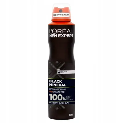 L'Oreal Paris Men Expert, Black Mineral Antiperspirant Spray 48h (Antyperspirant w sprayu dla mężczyzn)