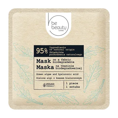 bebeauty Maska na tkaninie biodegradowalnej  `Zielone algi z kwasem hialuronowym`