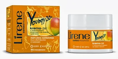 Lirene Dermoprogram Youngy 20+, Kremo - żel z witaminowymi drobinkami do twarzy i pod oczy 'Indyjska harmonia'