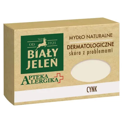 Biały Jeleń Apteka Alergika, Dermatologiczne mydło naturalne do skóry z problemami `Cynk`