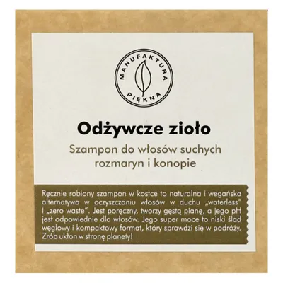 Manufaktura Piękna Odżywcze zioło, Szampon do włosów suchych `Rozmaryn i konopie`