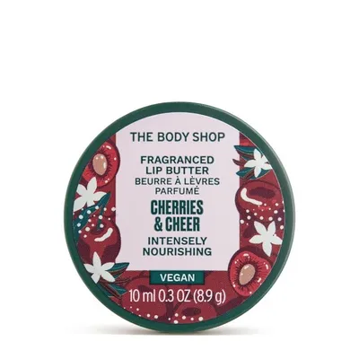 The Body Shop Cherries & Cheer, Fragranced Lip Butter (Wiśniowe wegańskie masełko do ust)
