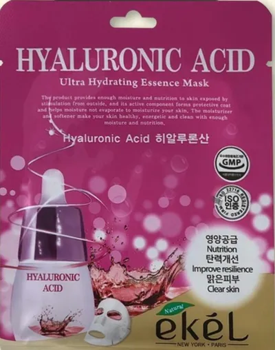 Ekel Hyaluronic Acid Ultra Hydrating Essence Mask (Ultranawilżająca maseczki w płacie do twarzy z kwasem hialuronowym)