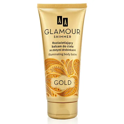 AA Glamour Shimmer, Rozświetlajacy balsam do ciała ze złotymi drobinkami `Gold`
