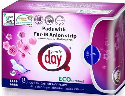Gentle Day Podpaski ekologiczne na noc z paskiem anionowym Eco Far-Iranion
