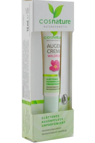 Cosnature Wildrose,  Augencreme (Wygładzający krem pod oczy z dziką różą)