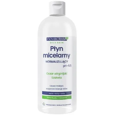 Novaclear Oily Skin, Płyn micelarny z ekstraktem z oczaru wirginijskiego i szałwii